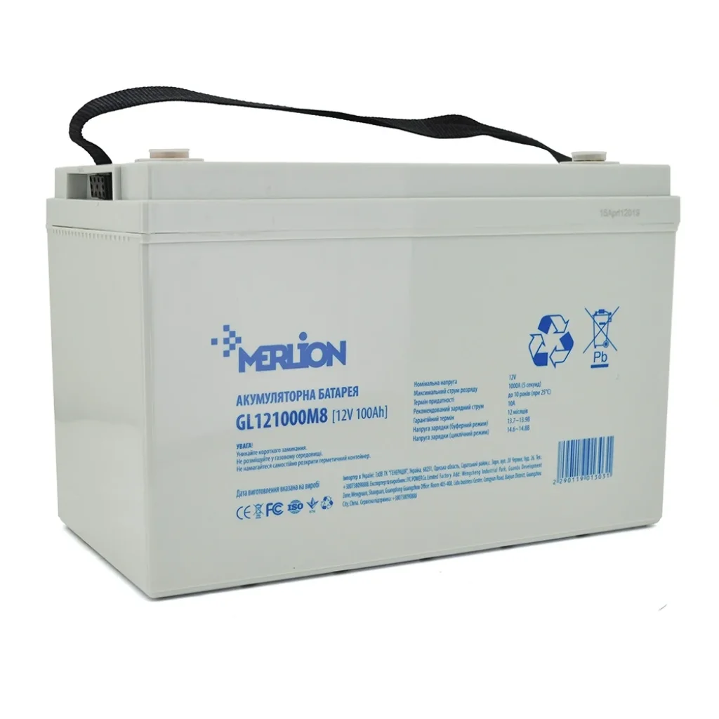 Акумуляторна батарея Merlion 12V 100AH (GL121000M8/01303) GEL UA