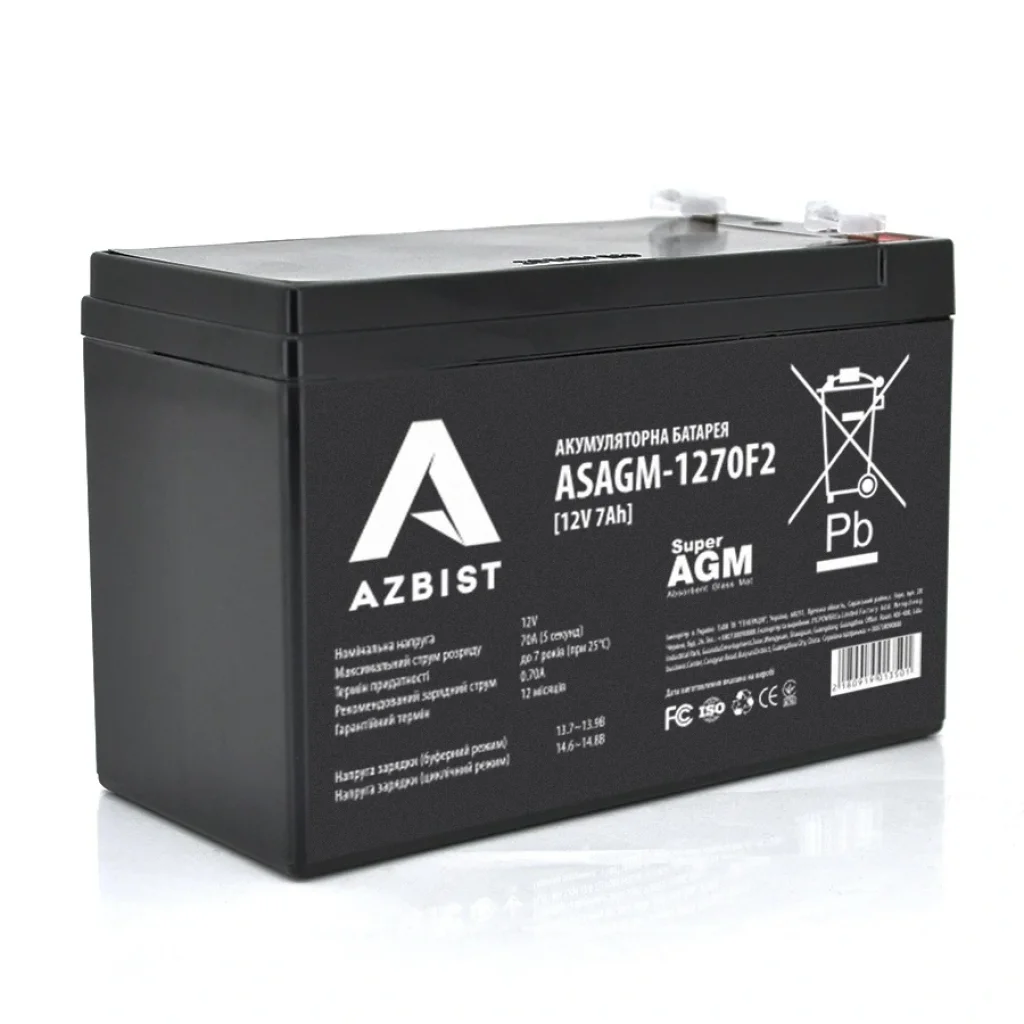 Аккумуляторная батарея Azbist 12V 7AH (ASAGM-1270F2/01350) AGM UA