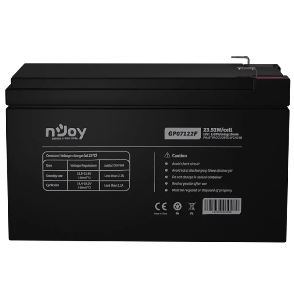 Акумуляторна батарея Njoy GP07122F 12V 7AH (BTVACGUOBTD2FCN01B) AGM UA