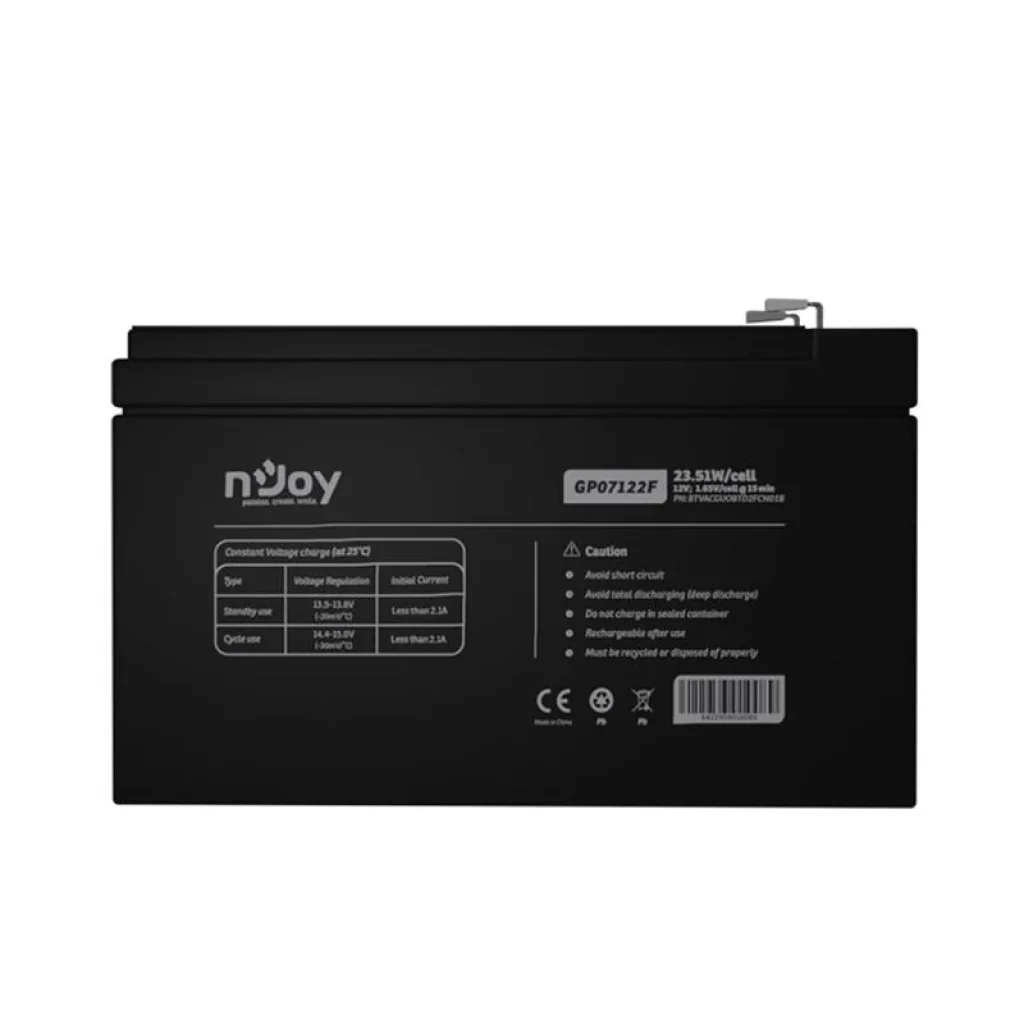 Акумуляторна батарея Njoy GP07122F 12V 7AH (BTVACGUOBTD2FCN01B) AGM UA