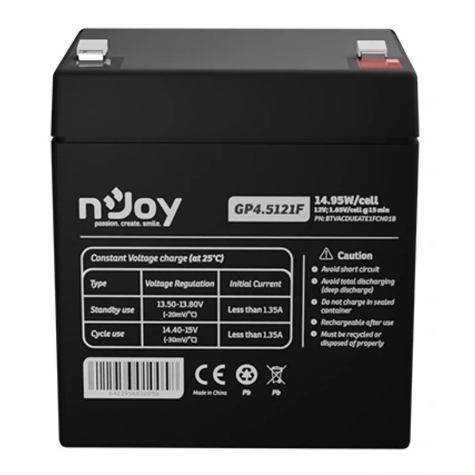 Аккумуляторная батарея Njoy GP4.5121F 12V 4.5AH (BTVACDUEATE1FCN01B) AGM UA