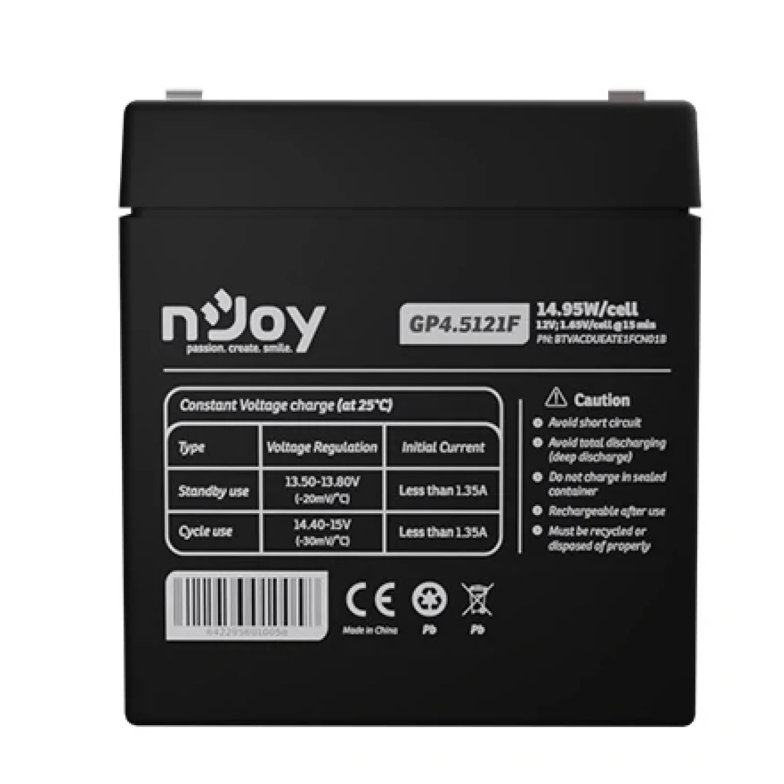 Аккумуляторная батарея Njoy GP4.5121F 12V 4.5AH (BTVACDUEATE1FCN01B) AGM UA