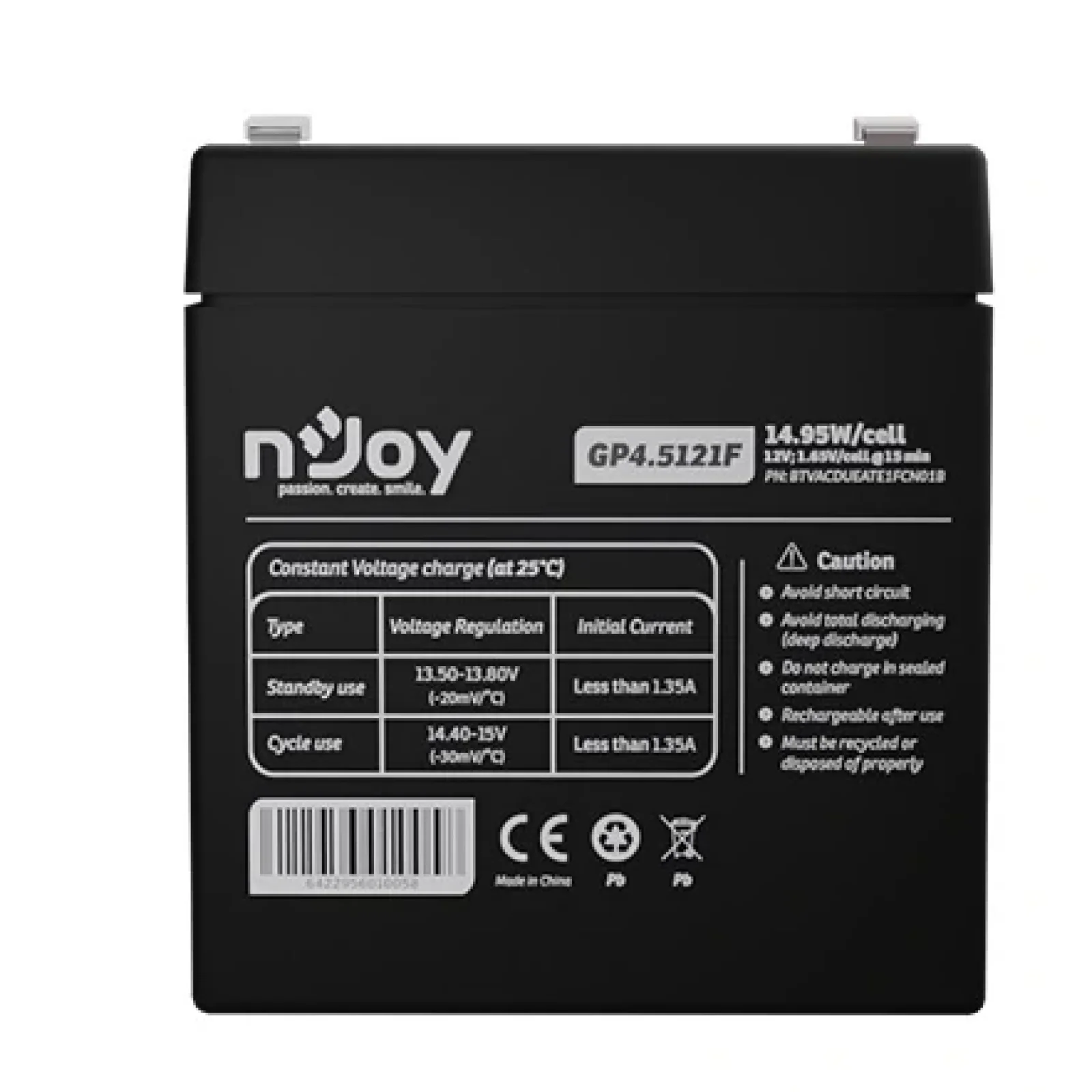 Аккумуляторная батарея Njoy GP4.5121F 12V 4.5AH (BTVACDUEATE1FCN01B) AGM UA