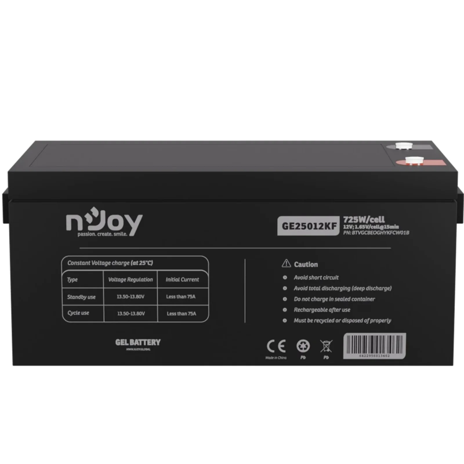 Аккумуляторная батарея Njoy GE25012KF 12V 250AH (BTVGCBEOGHYKFCW01B) GEL UA