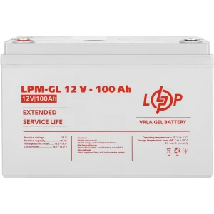 Акумуляторна батарея LogicPower 12V 100AH (LPM-GL 12 - 100 AH) GEL, LP3871 UA