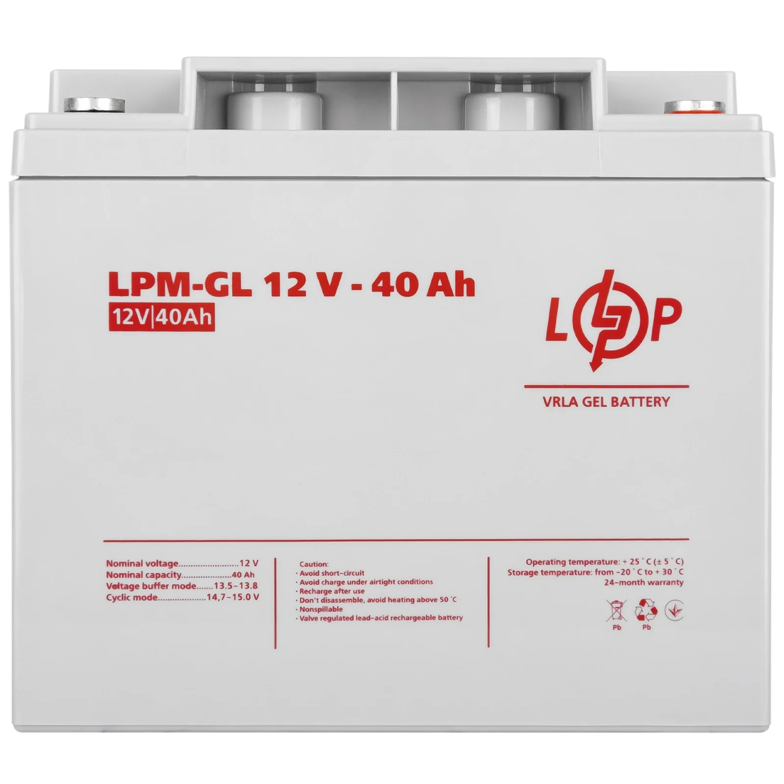 Акумуляторна батарея LogicPower 12V 40AH (LPM-GL 12 - 40 AH) GEL, LP4154 UA