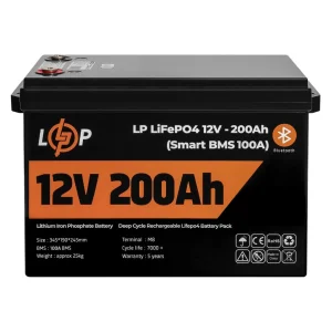 Акумуляторна батарея LogicPower 12V 200 AH (2560Wh) для ДБЖ (Smart BMS 100А) LiFePO4, LP20198 UA