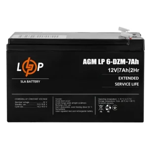 Акумуляторна батарея LogicPower 12V 7AH (LP 6-DZM-7 Ah) AGM, lp16152 UA
