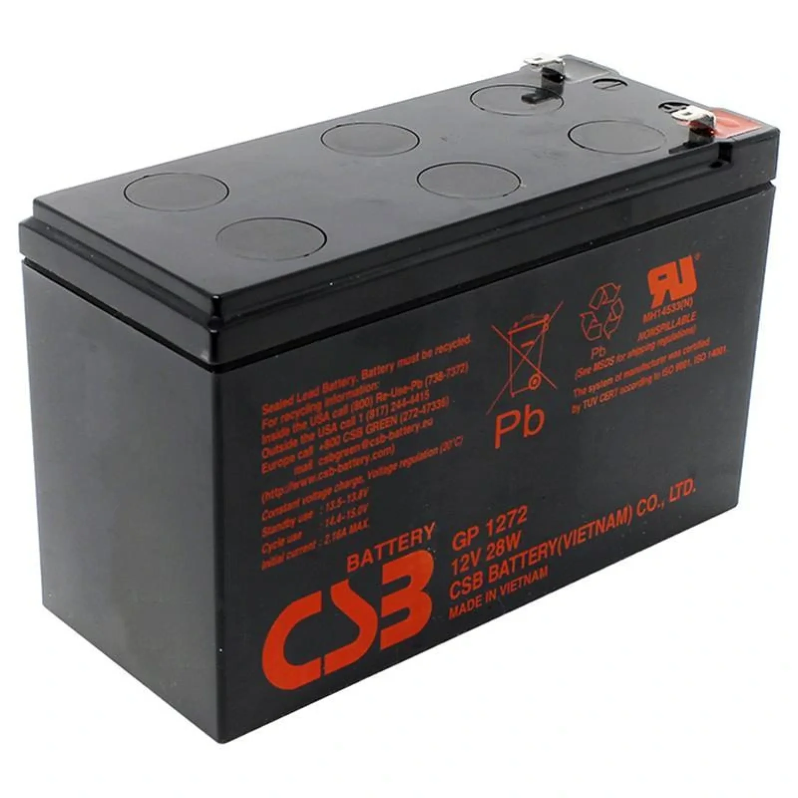 Аккумуляторная батарея CSB 12V 7.2AH (GP1272, 28W) AGM, GP1272F2(28W) UA
