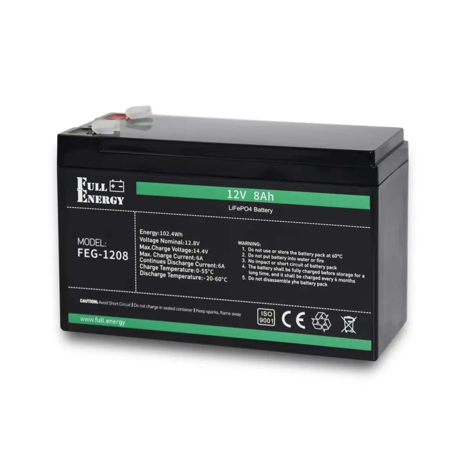 Акумуляторна батарея Full Energy FEG-128 12V 8AH LiFePO4 UA