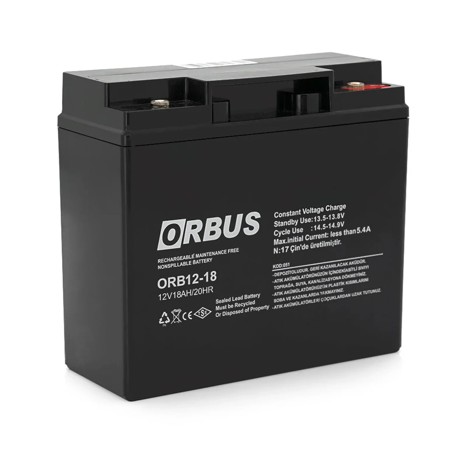 Акумуляторна батарея Orbus OR1218 AGM 12V 18 Ah (OR12118/28751) UA