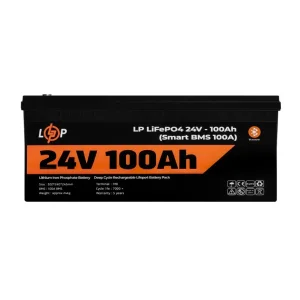 Акумуляторна батарея LogicPower 24V 100 AH (2560Wh) Smart BT для ДБЖ (BMS 100A/50А) LiFePO4 UA