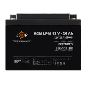 Аккумуляторная батарея LogicPower LPM 12V 26AH под болт М5 AGM, LP22883 UA