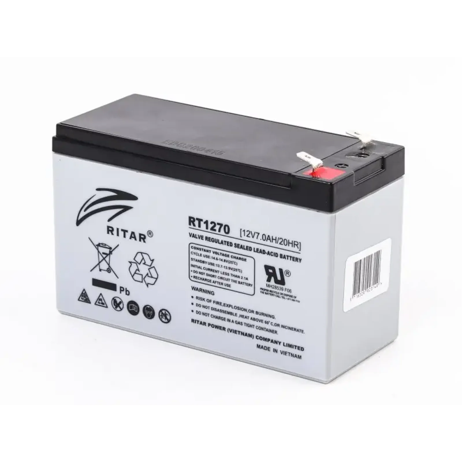 Аккумуляторная батарея Ritar 12V 7Ah (RT1270) AGM UA