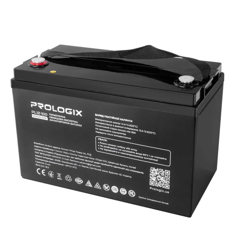 Акумуляторна батарея Prologix 12V 100AH (PL12-100) AGM UA