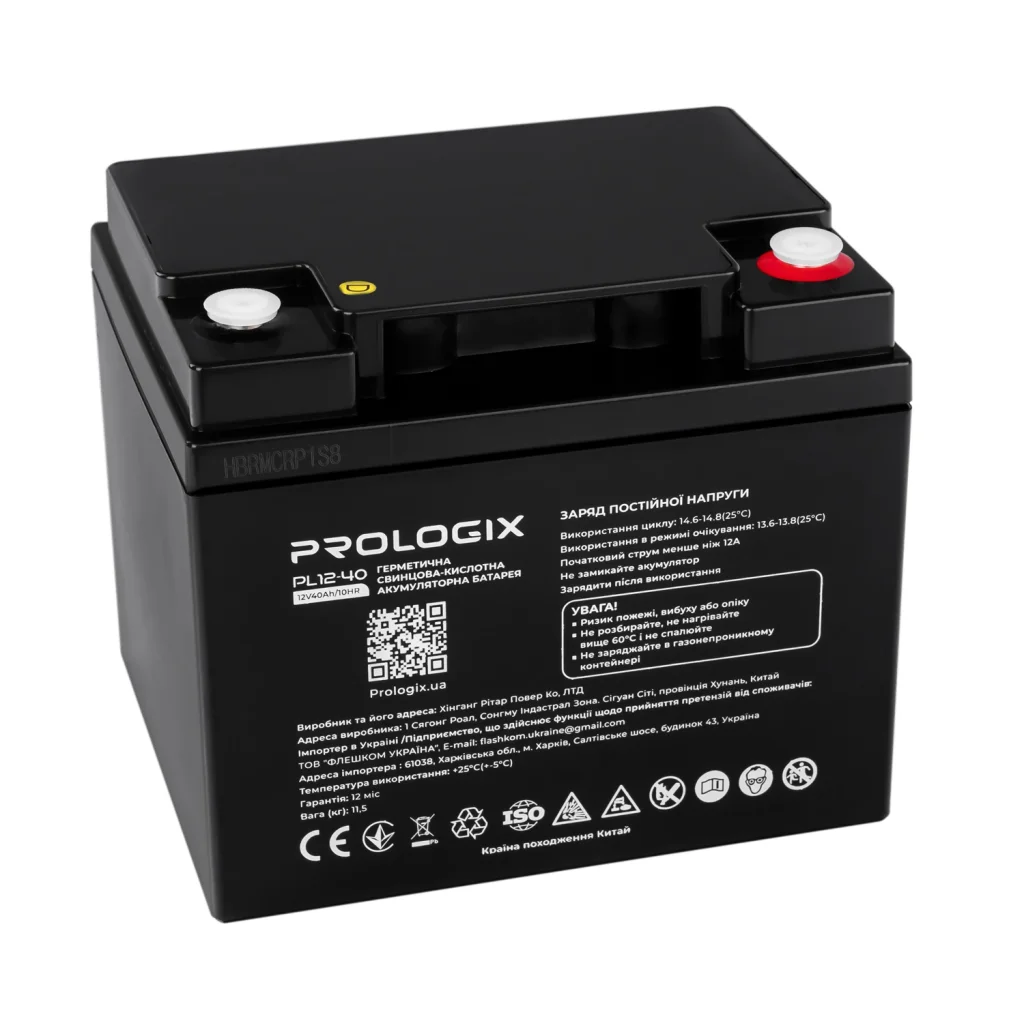 Акумуляторна батарея Prologix 12V 40AH (PL12-40) AGM UA