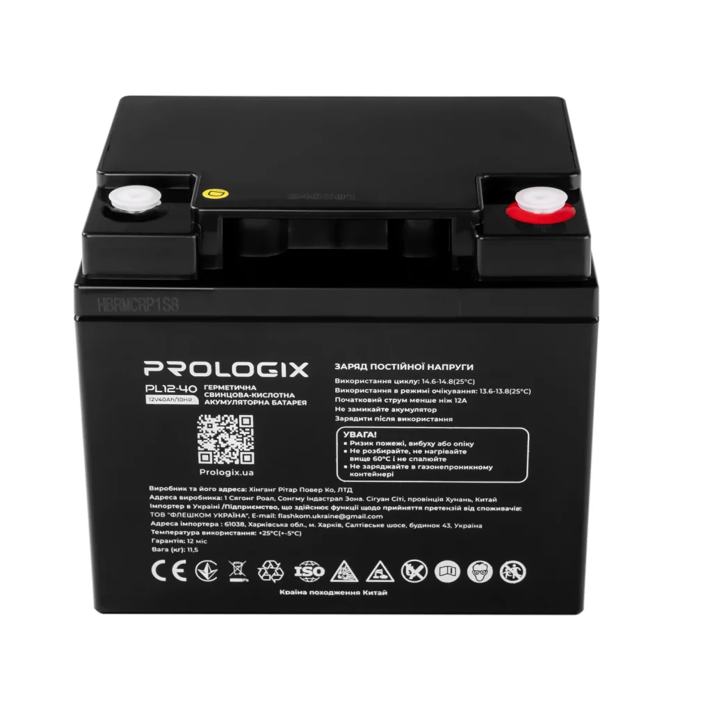 Акумуляторна батарея Prologix 12V 40AH (PL12-40) AGM UA