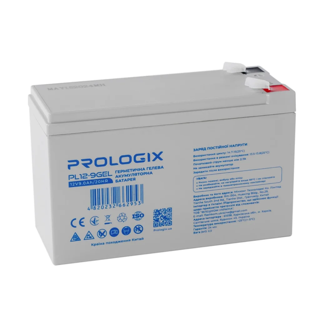 Акумуляторна батарея Prologix 12V 9AH (PL12-9GEL) GEL UA