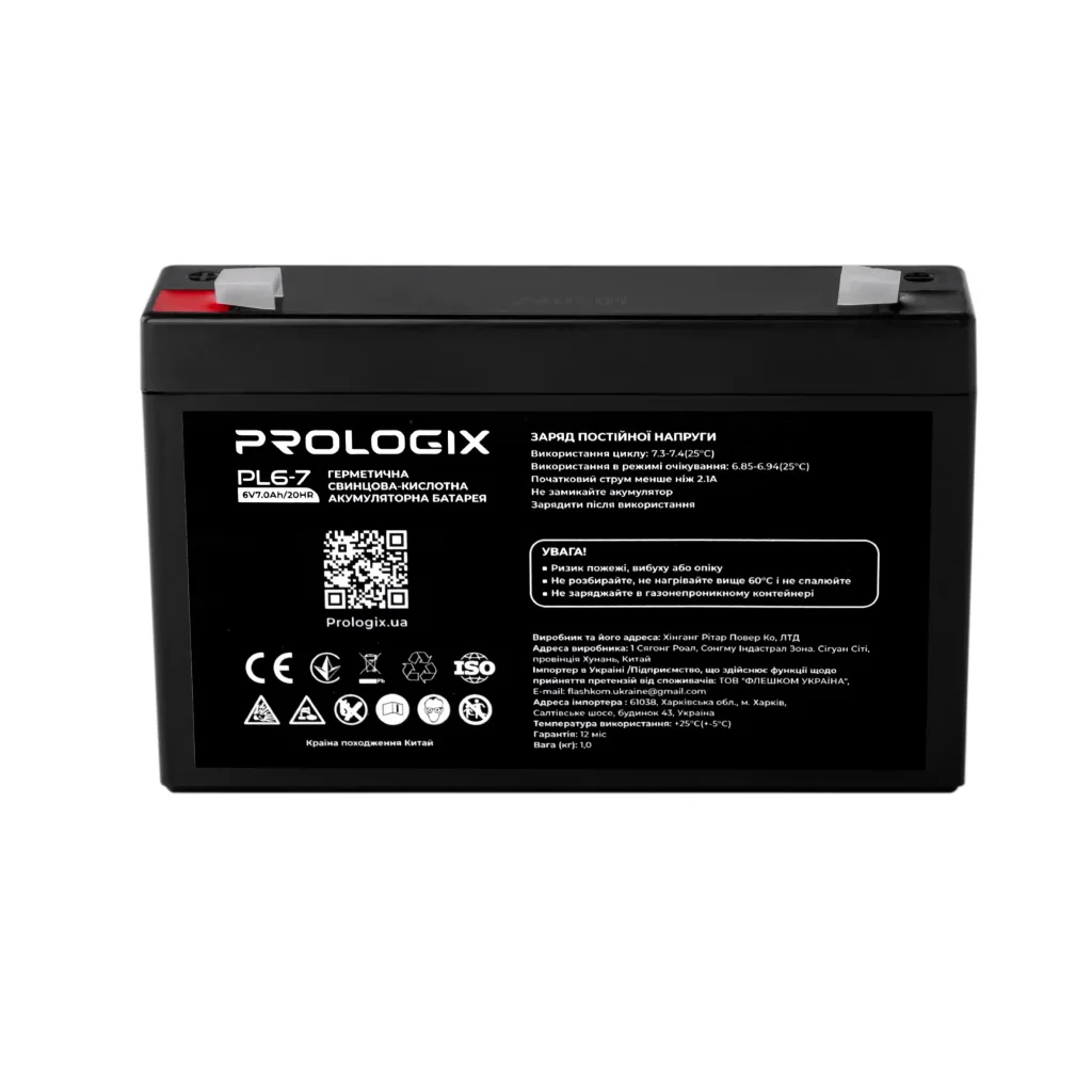 Акумуляторна батарея Prologix 6V 7AH (PL6-7) AGM UA