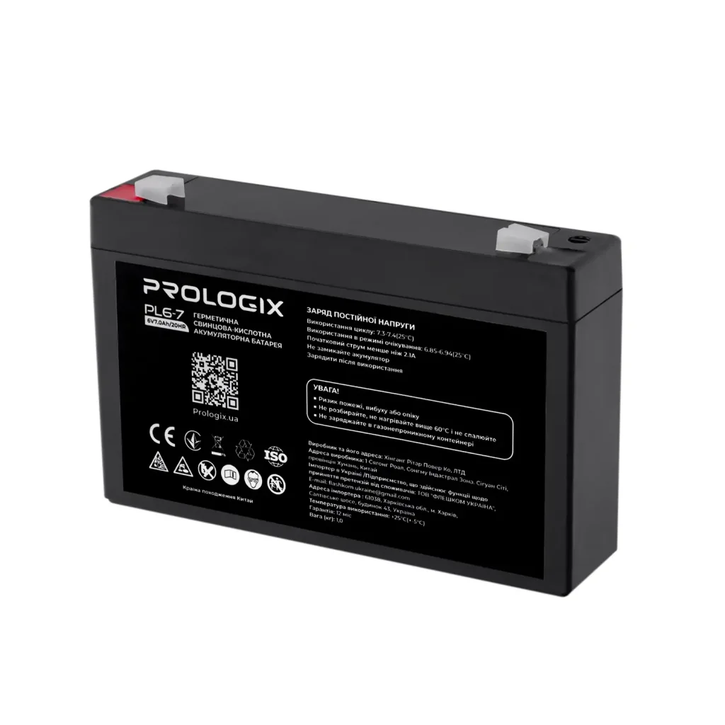 Акумуляторна батарея Prologix 6V 7AH (PL6-7) AGM UA