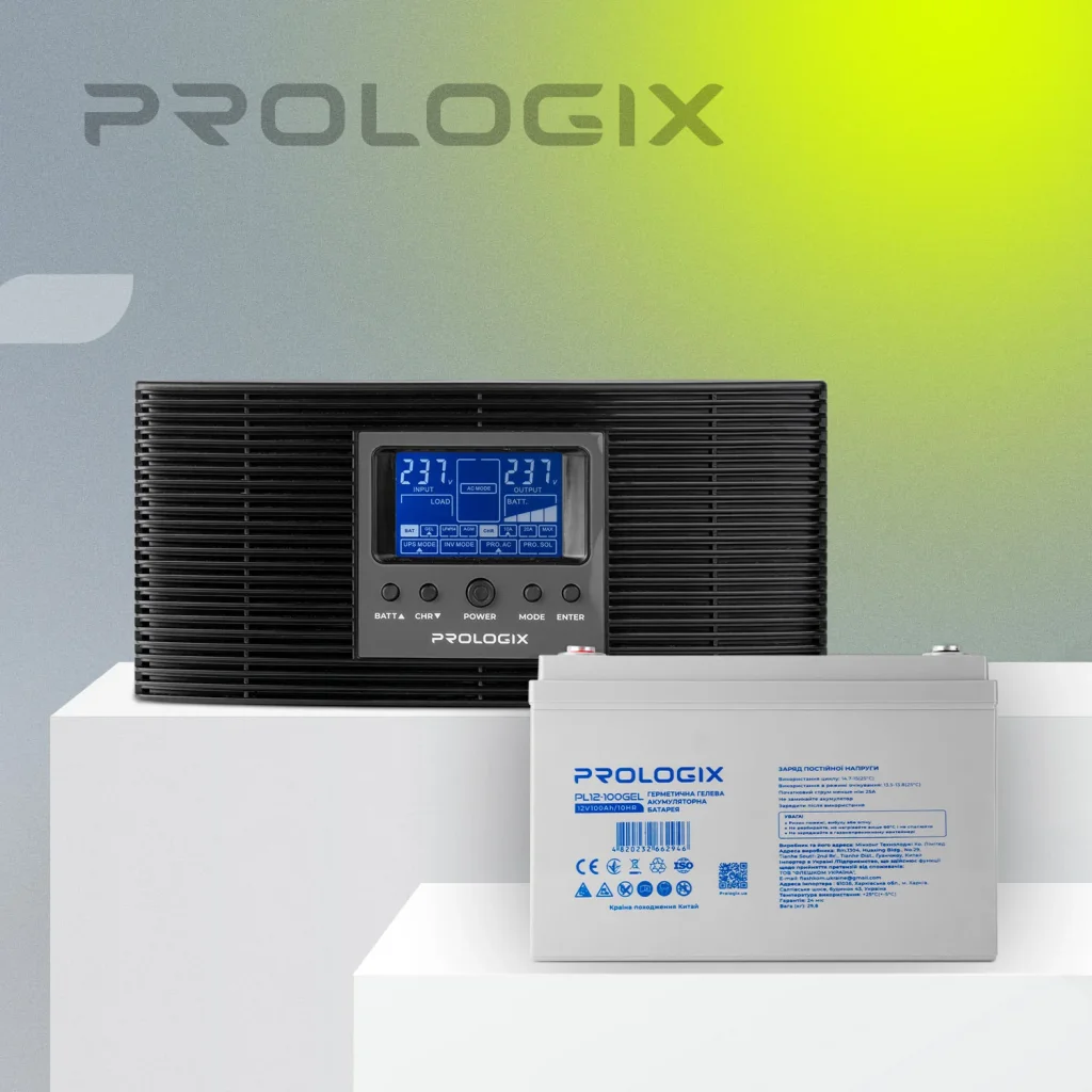 Комплект резервного питания Prologix 1200 (PLP1200XL) + АКБ PL12-100GEL, GEL, PLP1200XL + PL12-100GEL UA
