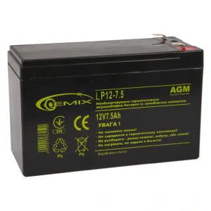 Аккумуляторная батарея Gemix 12V 7.5AH (LP12-7.5) AGM UA