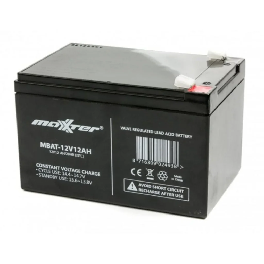Акумуляторна батарея Maxxter 12V 12AH (MBAT-12V12AH) AGM UA