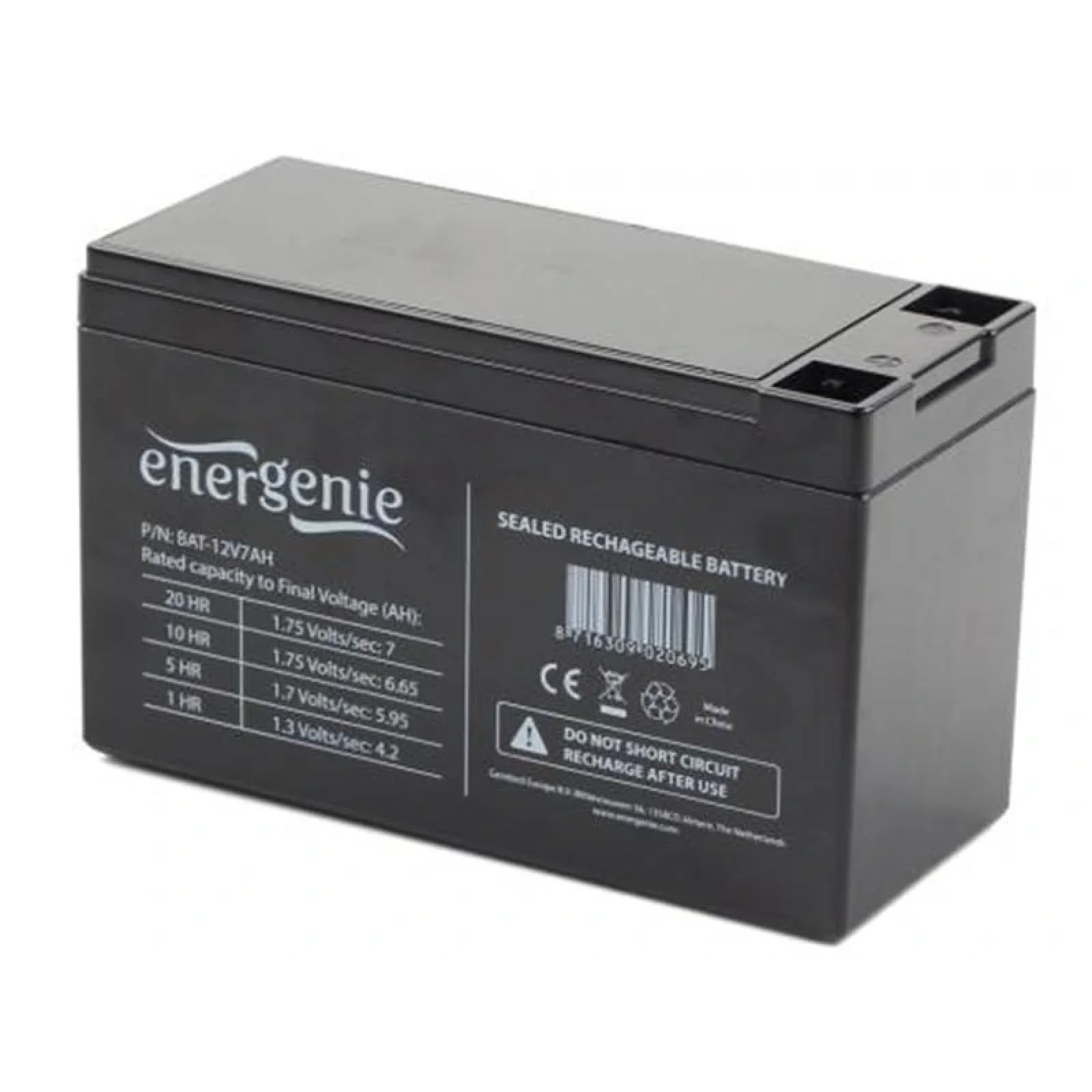 Аккумуляторная батарея EnerGenie 12V 7.5AH (BAT-12V7.5AH) AGM UA