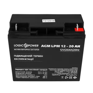 Акумуляторна батарея LogicPower LPM 12V 20AH (LPM 12 - 20 AH) AGM, LP4163 UA