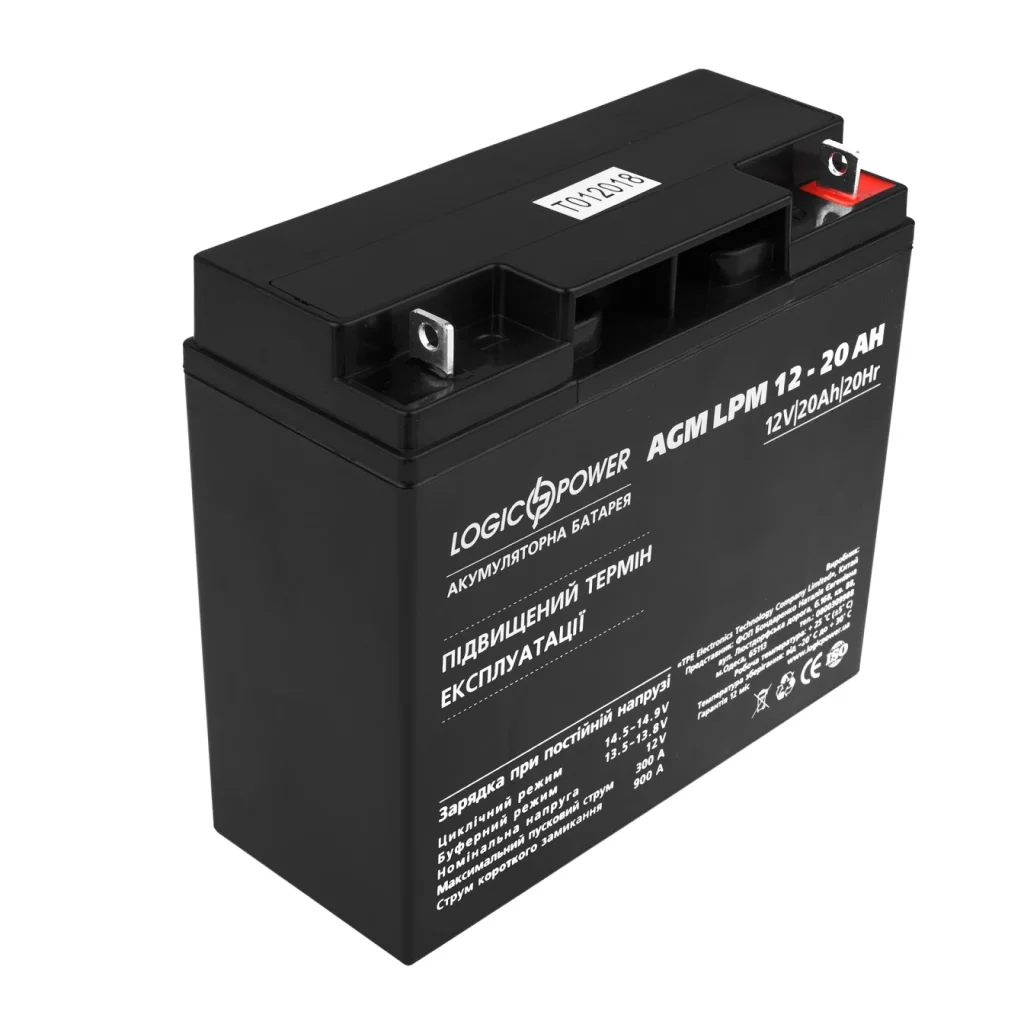 Акумуляторна батарея LogicPower LPM 12V 20AH (LPM 12 - 20 AH) AGM, LP4163 UA
