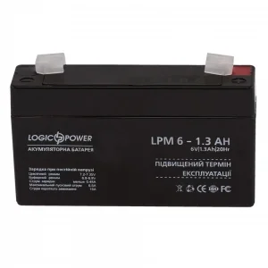 Акумуляторна батарея LogicPower LPM 6V 1.3AH (LPM 6 - 1.3 AH) AGM, LP4157 UA