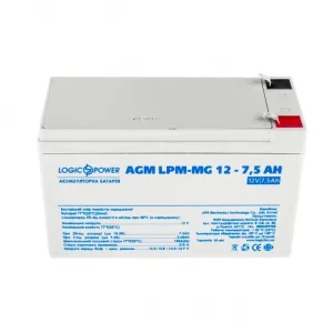 Акумуляторна батарея LogicPower 12V 7.5AH (LPM-MG 12 - 7.5 AH) AGM мультигель, LP6554 UA