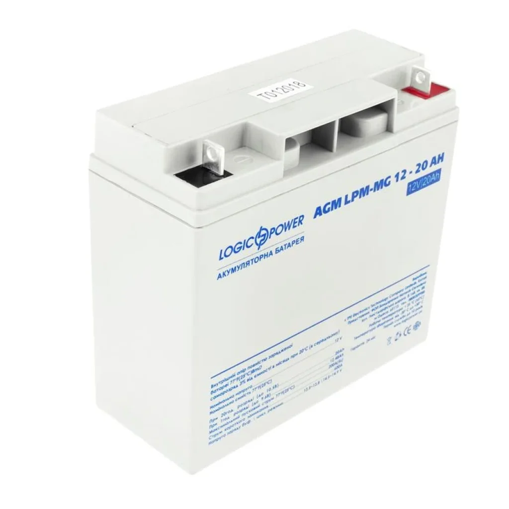 Акумуляторна батарея LogicPower 12V 20AH (LPM-MG 12 - 20 AH) AGM мультигель, LP6556 UA