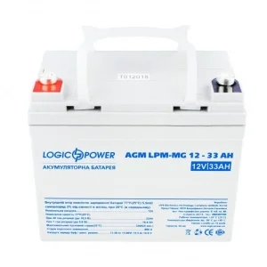 Акумуляторна батарея LogicPower 12V 33AH (LPM-MG 12 - 33 AH) AGM мультигель, LP6558 UA