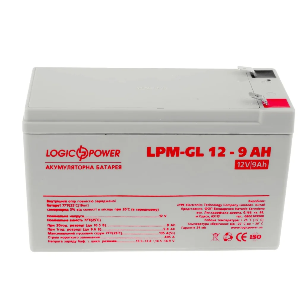Акумуляторна батарея LogicPower 12V 9AH (LPM-GL 12 - 9 AH) GEL, LP6563 UA