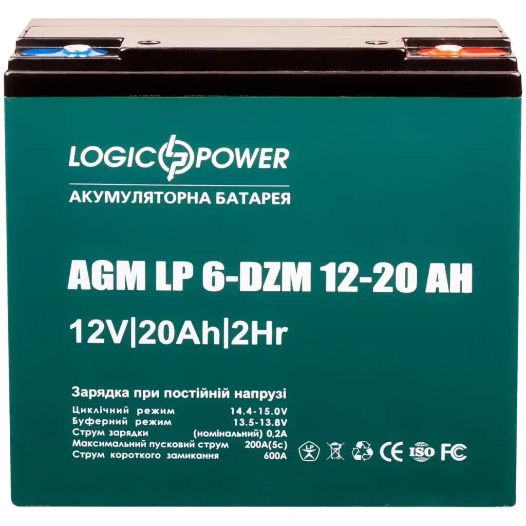 Акумуляторна батарея LogicPower LP 12V 20AH (6-DZM-12-20) AGM, LP5438 UA