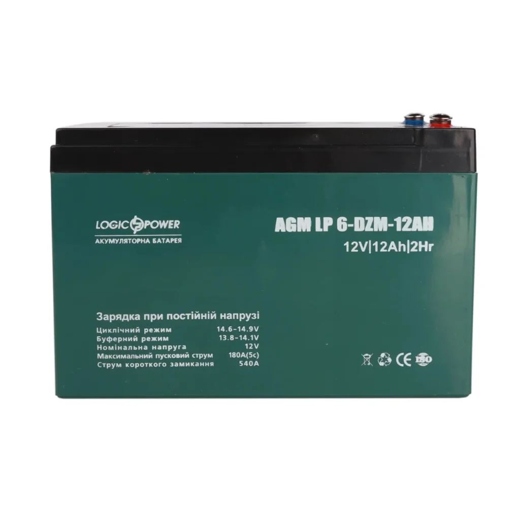 Акумуляторна батарея LogicPower LP 6-DZM-12 AH - под Болт М5 (LP9172) AGM UA