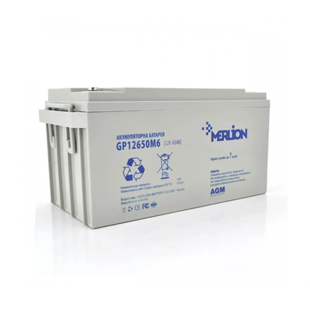 Акумуляторна батарея Merlion 12V 65AH (GP12650M6/09414) AGM UA