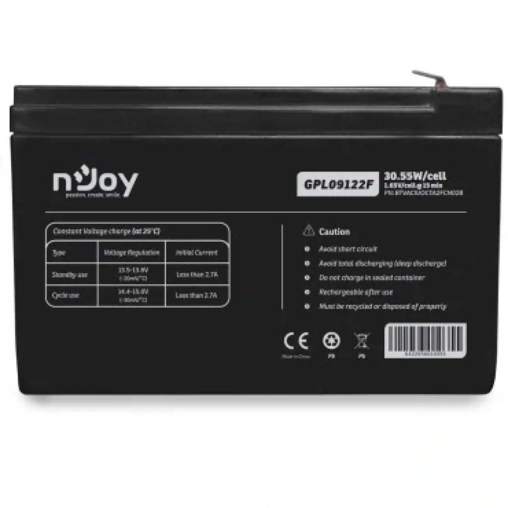 Акумуляторна батарея Njoy GGPL09122F 12V 9AH (BTVACIUOCTA2FCN02B) VRLA UA