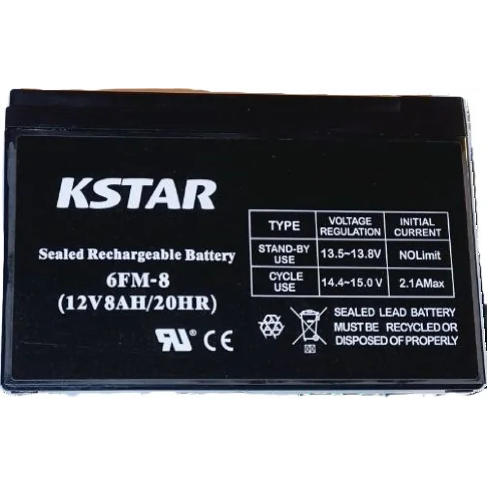Акумуляторна батарея KSTAR 12V 8.0AH (6-FM-8) AGM UA