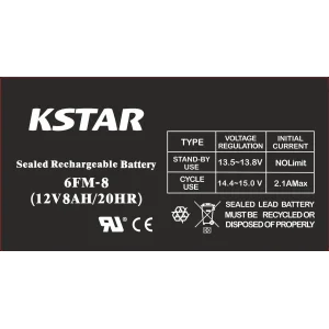 Акумуляторна батарея KSTAR 12V 8.0AH (6-FM-8) AGM UA