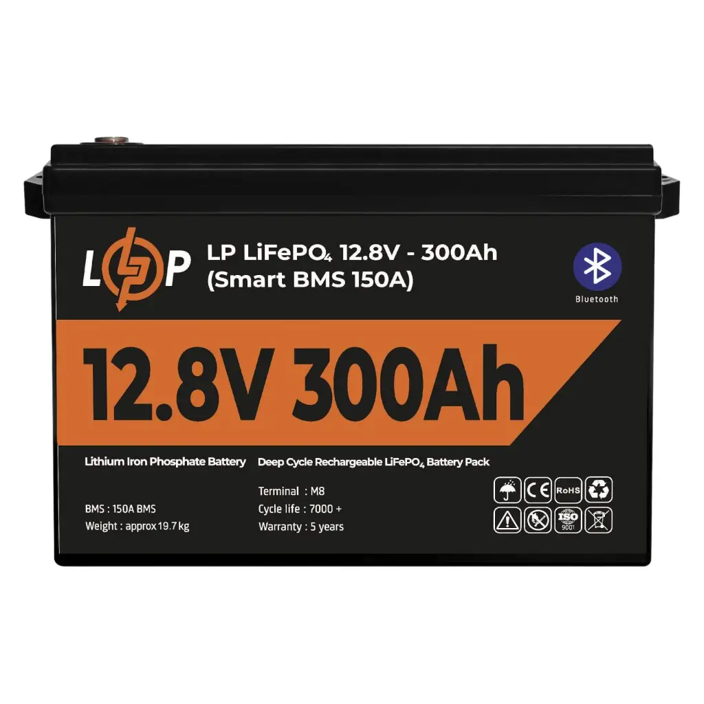 Акумуляторна батарея LogicPower 12.8V 300 AH (3840Wh) с BT (Smart BMS 200A) LiFePO4 UA