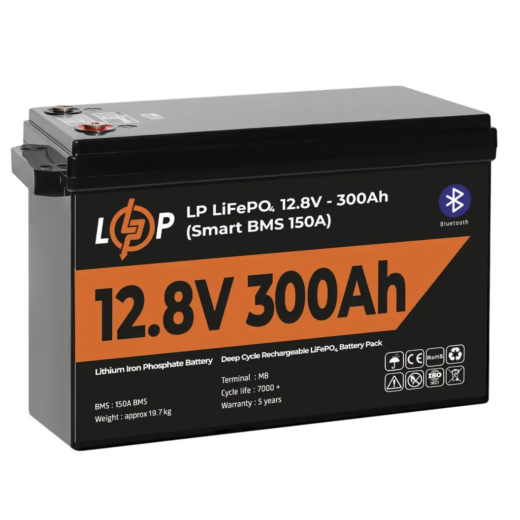 Акумуляторна батарея LogicPower 12.8V 300 AH (3840Wh) с BT (Smart BMS 200A) LiFePO4 UA