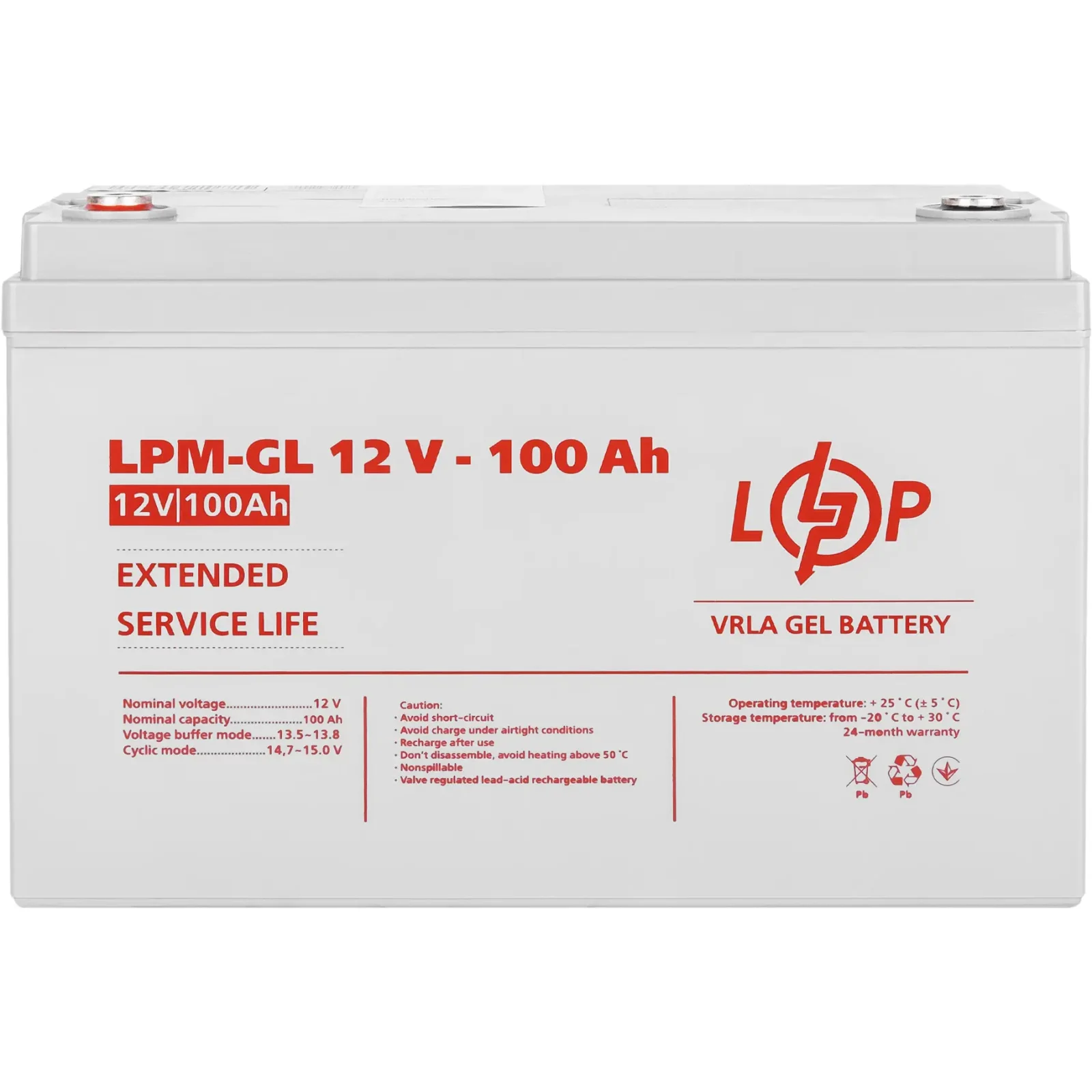 Акумуляторна батарея LogicPower 12V 100AH (LPM-GL 12 - 100 AH) GEL, LP3871 UA