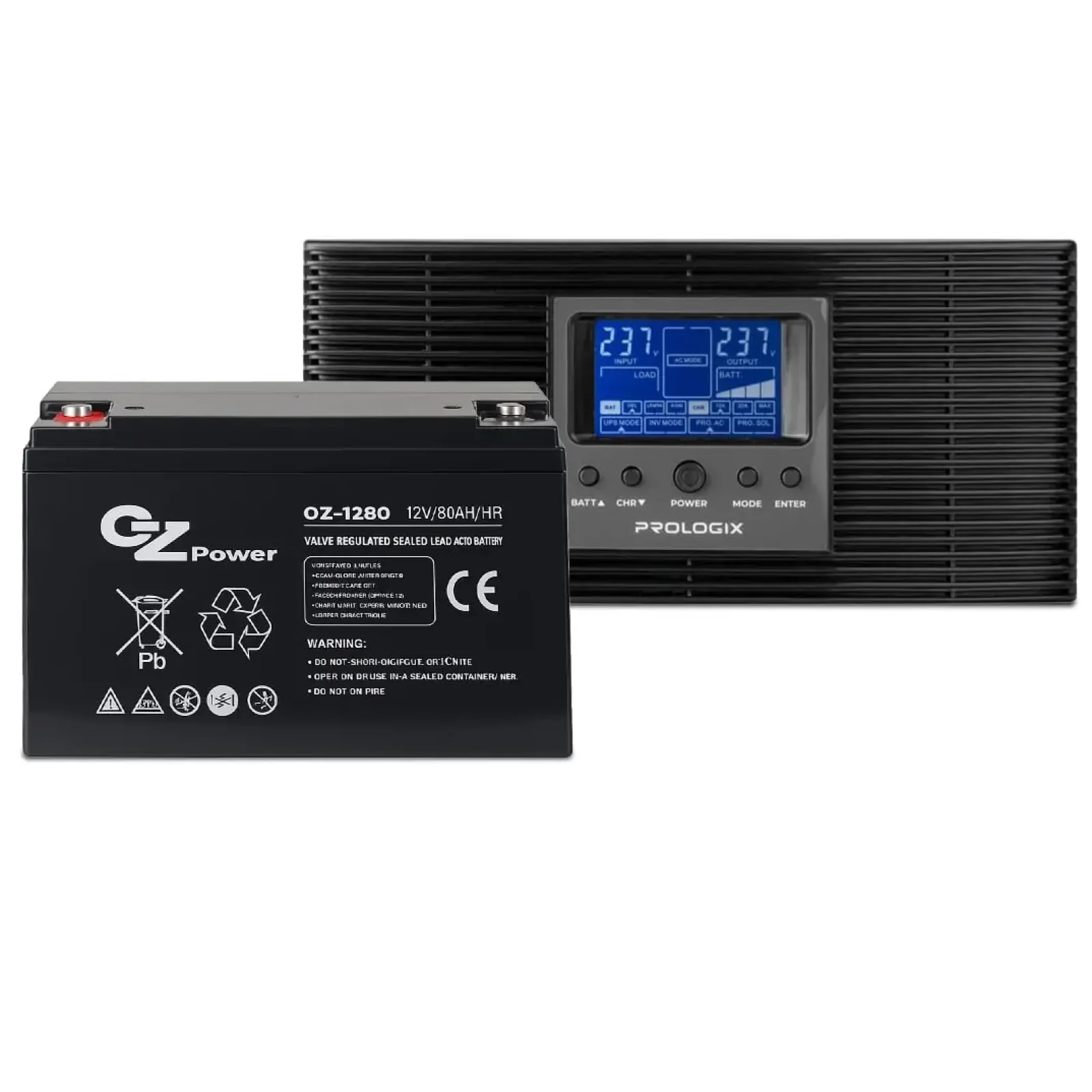 Комплект резервного живлення Prologix 800 (PLP800XL) + АКБ OZ12V080 12V 80AH, AGM UA