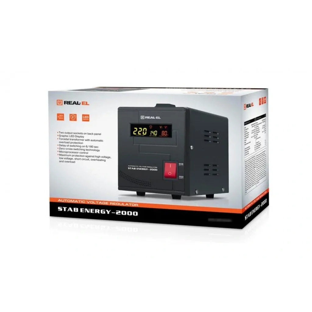 Стабилизатор REAL-EL Stab Energy-2000 Black, EL122400013 UA