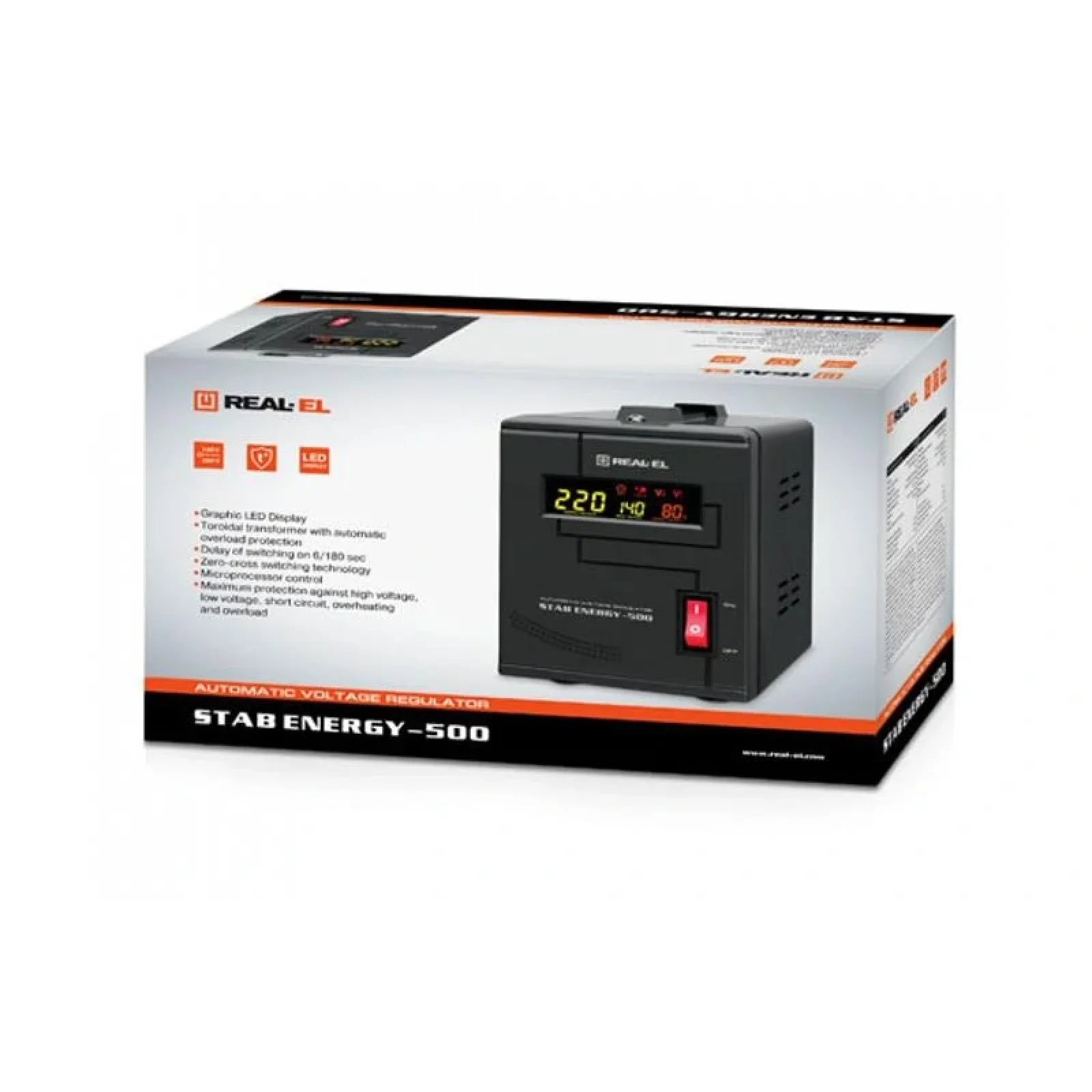 Стабілізатор REAL-EL Stab Energy-500 Black, EL122400011 UA
