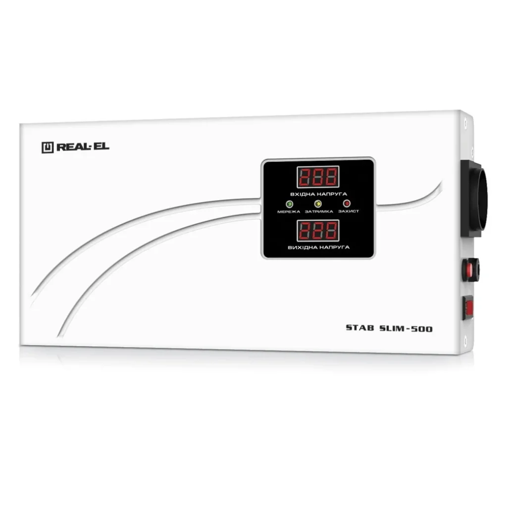 Стабілізатор REAL-EL STAB SLIM-500 White, EL122400006 UA