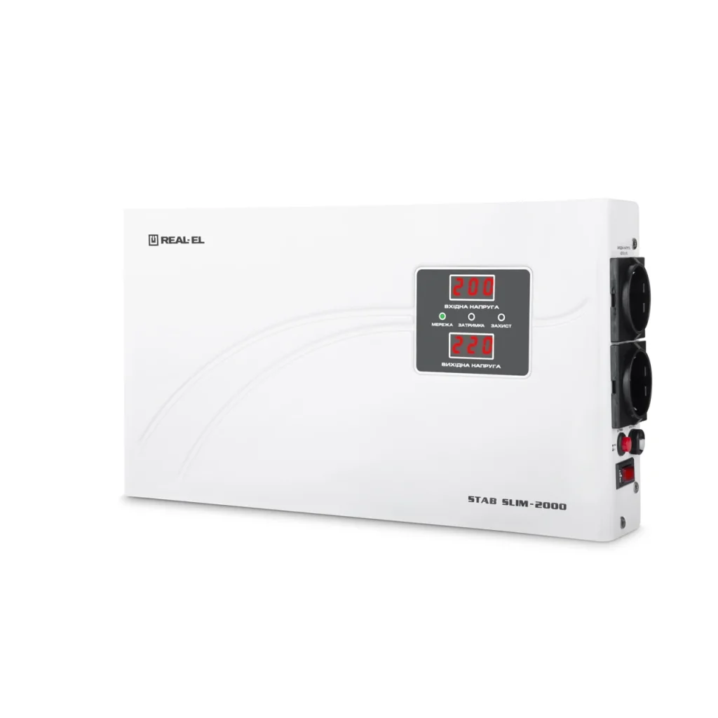 Стабилизатор REAL-EL STAB SLIM-2000 White, EL122400008 UA