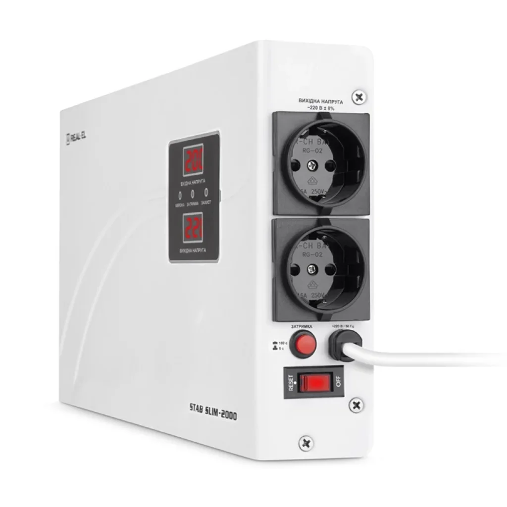 Стабилизатор REAL-EL STAB SLIM-2000 White, EL122400008 UA